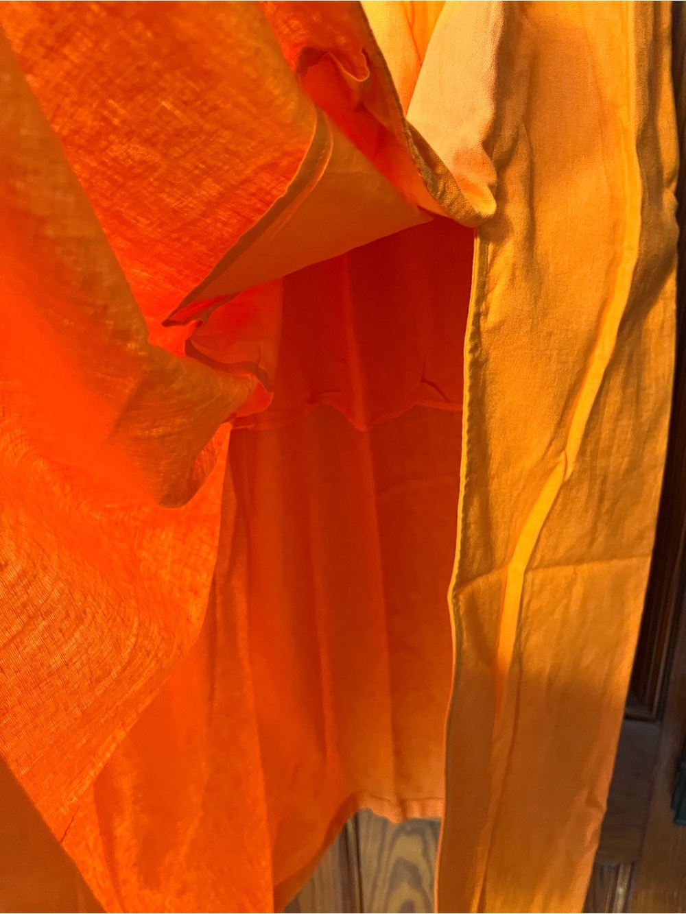 Abercrombie & Fitch Bright Orange Drawstring Maxi Skirt - Picture 3 of 8